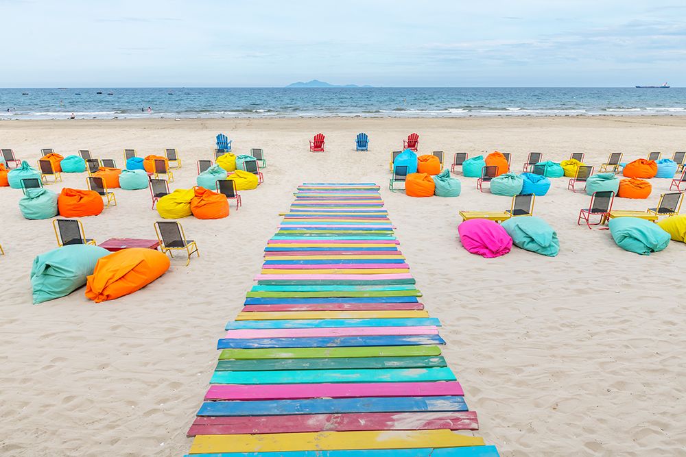 Colorful Beach Walkway Vietnam art print by Richard Silver for $57.95 CAD
