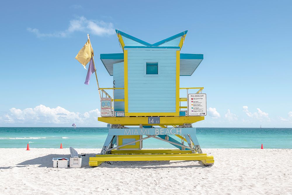 South Beach Lifeguard Chair 14th Street art print by Richard Silver for $57.95 CAD