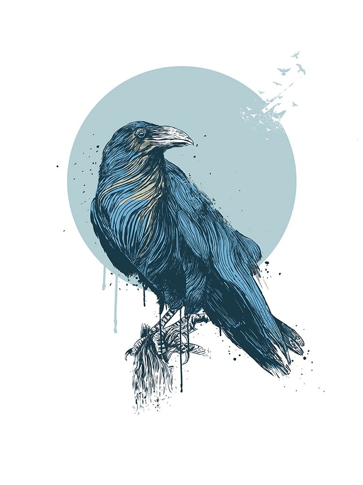 Blue Crow art print by Balazs Solti for $57.95 CAD