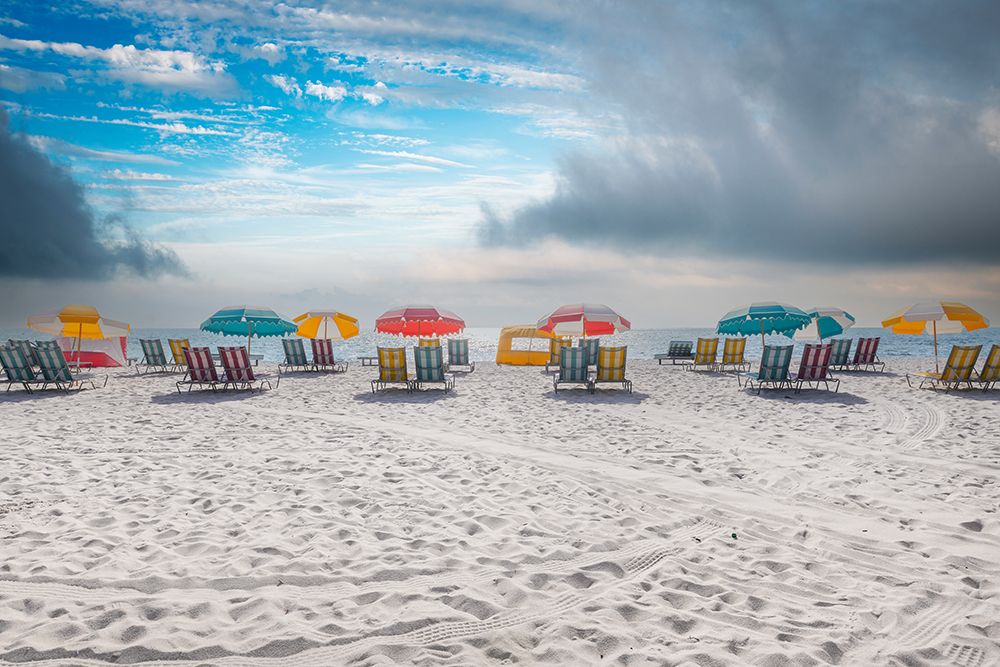 Striped Beach Chairs, South Beach Miami II art print by Richard Silver for $57.95 CAD