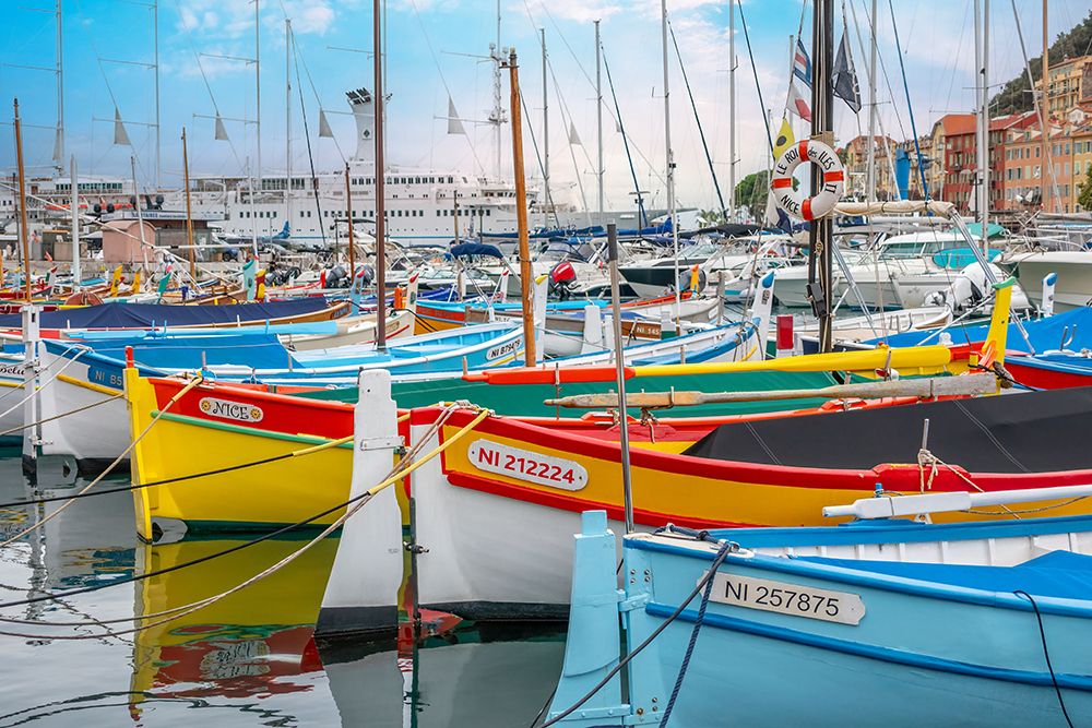 Boats Docked in Nice, France Waterfront art print by Richard Silver for $57.95 CAD