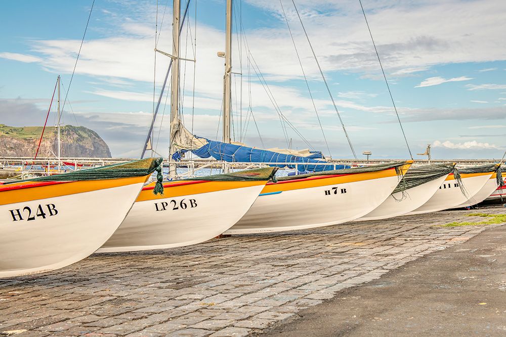 Boats Lined Up In The Azores art print by Richard Silver for $57.95 CAD