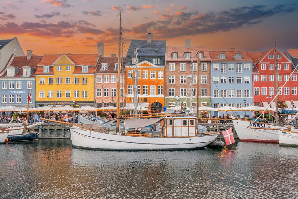 Iconic Nyhavn Waterfront at Sunset in Copenhagen art print by Richard Silver for $57.95 CAD