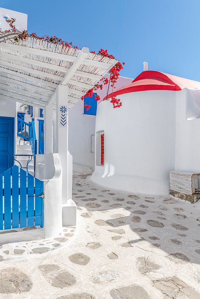 Red Roof House - Mykonos, Greece art print by Richard Silver for $57.95 CAD