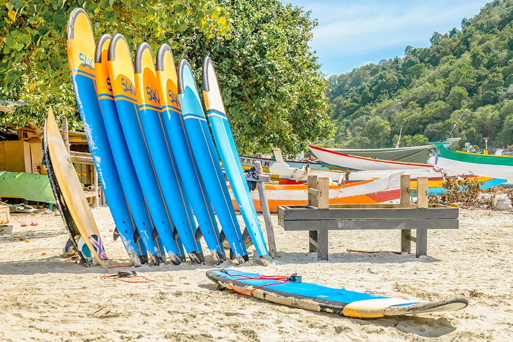 Surfboards in Kuta, Indonesia art print by Richard Silver for $57.95 CAD