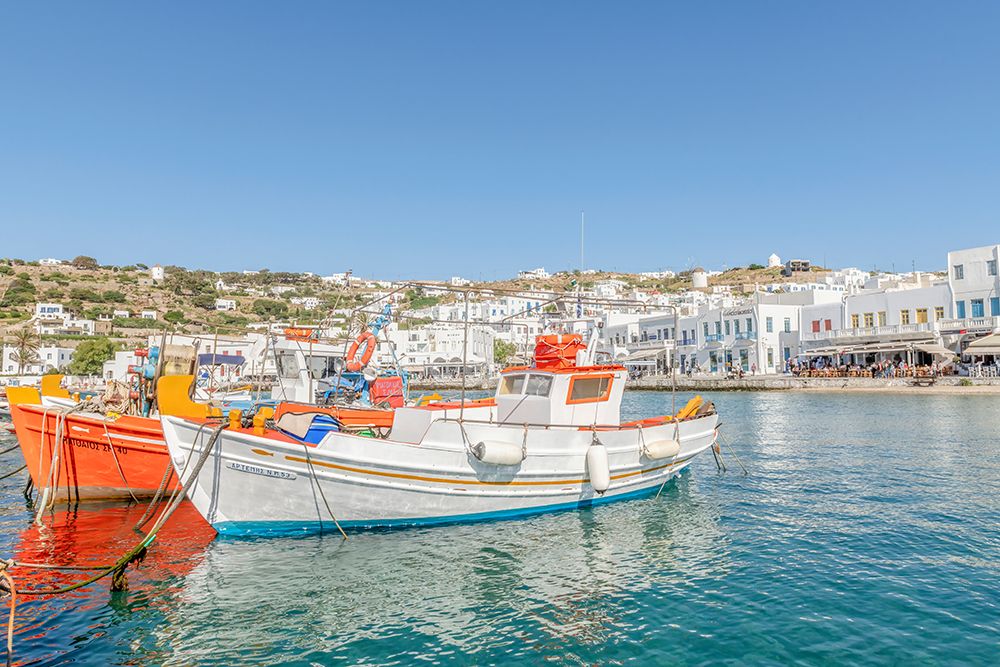 Waterfront of Mykonos, Greece art print by Richard Silver for $57.95 CAD