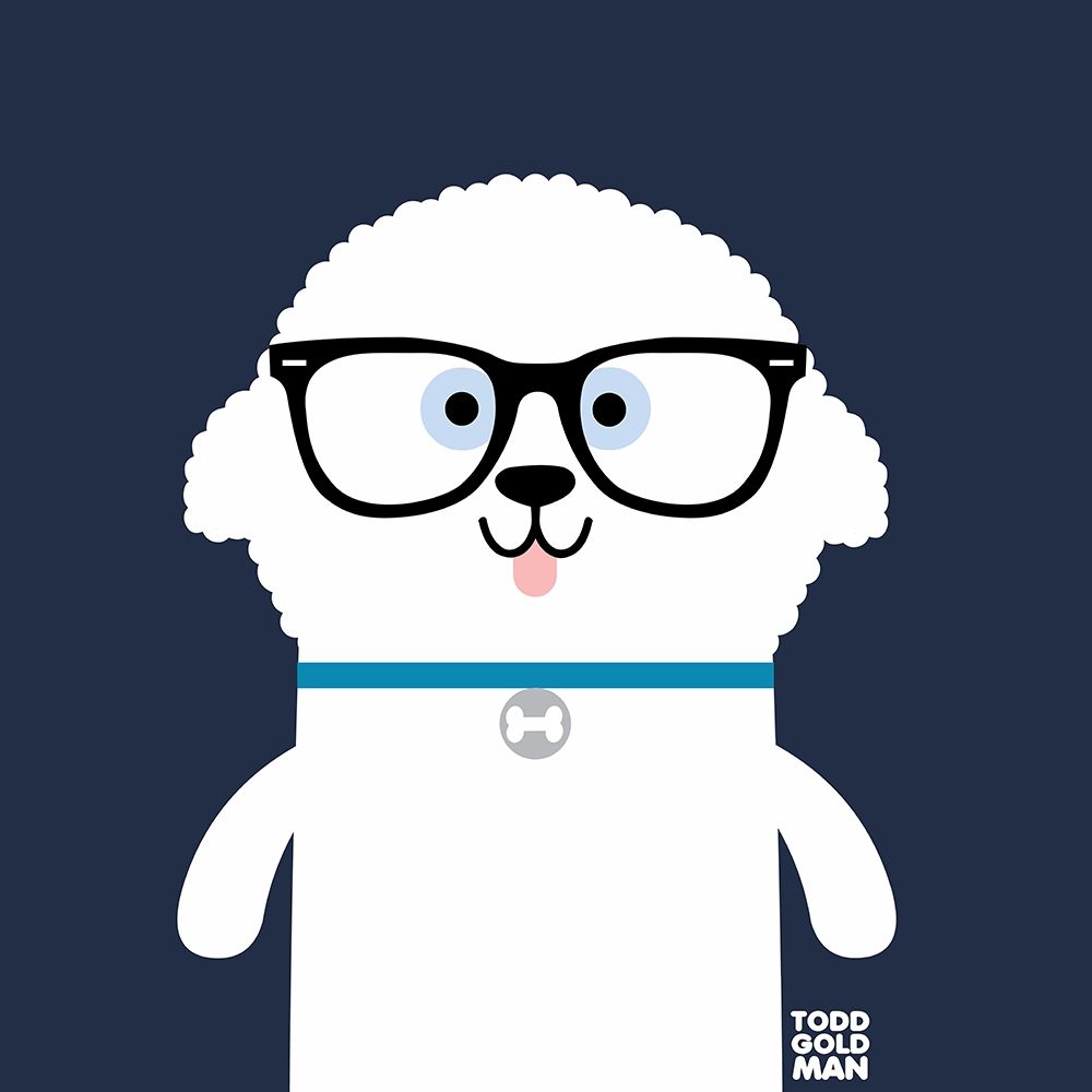 Bow Wow Bichon Frise art print by Todd Art for $57.95 CAD