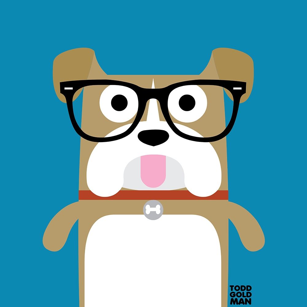 Bow Wow Bulldog art print by Todd Art for $57.95 CAD