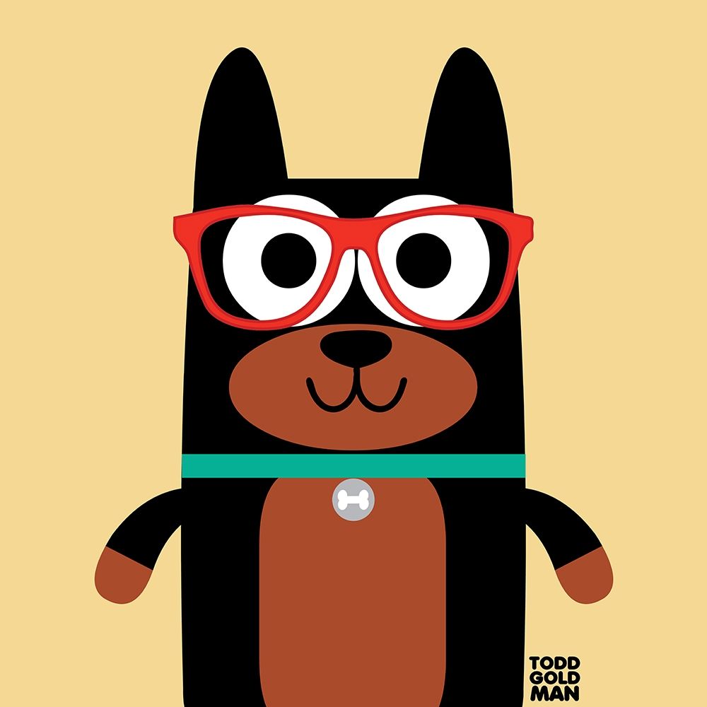 Bow Wow Doberman art print by Todd Art for $57.95 CAD