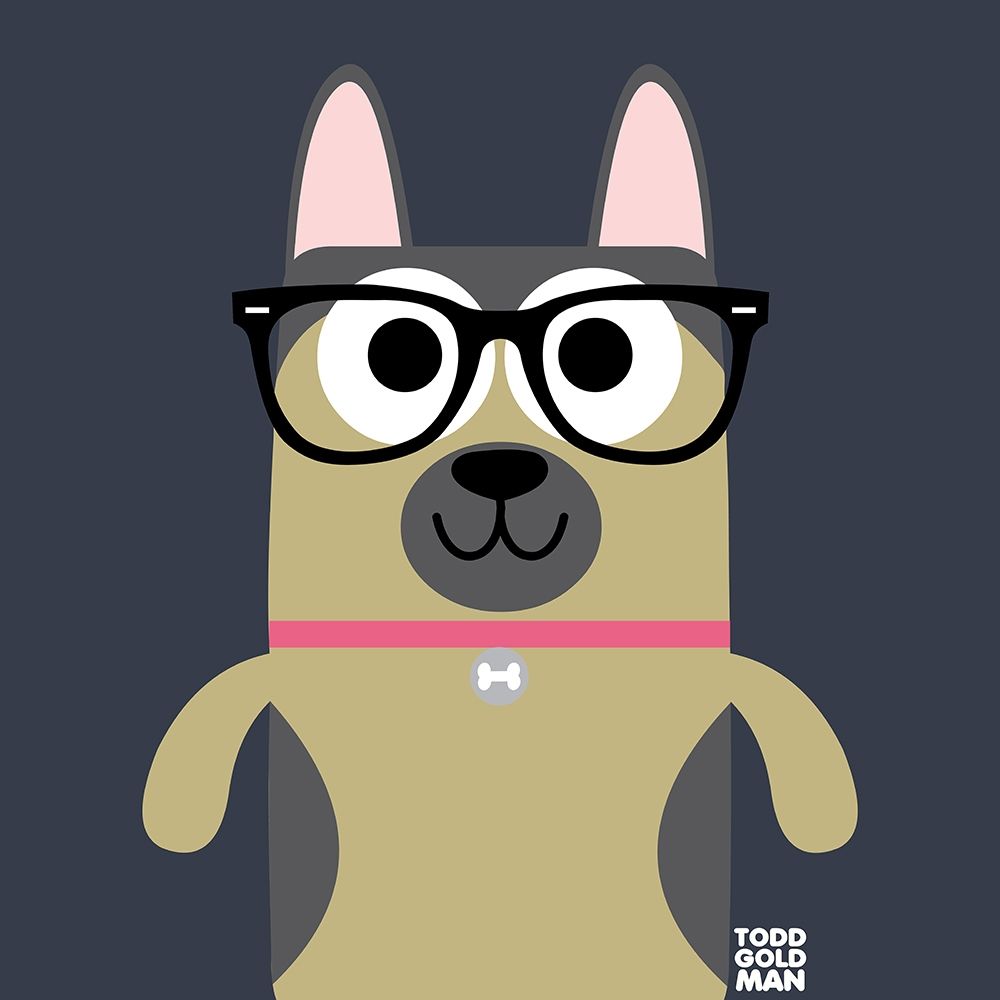 Bow Wow German Shepherd art print by Todd Art for $57.95 CAD