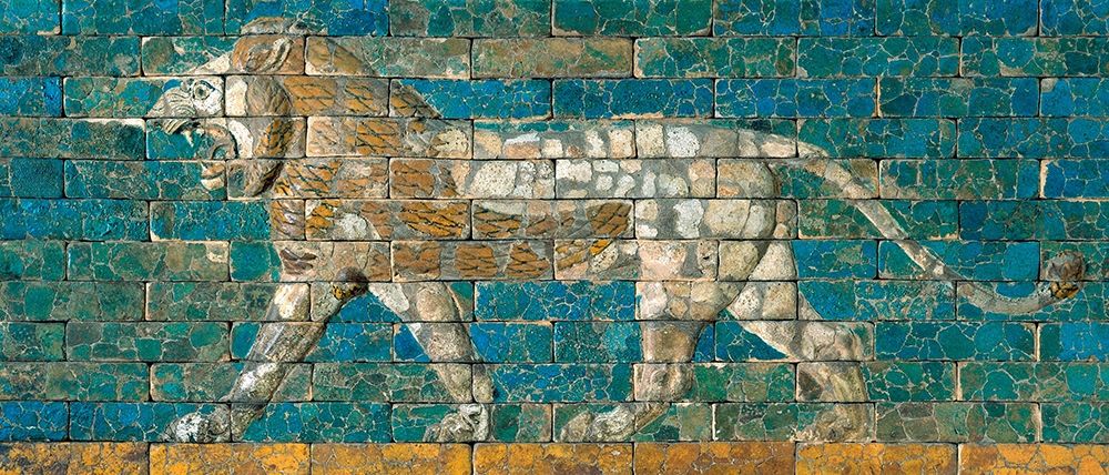 Panel with Striding Lion, ca. 604-562 B.C.E. art print by Unknown for $57.95 CAD