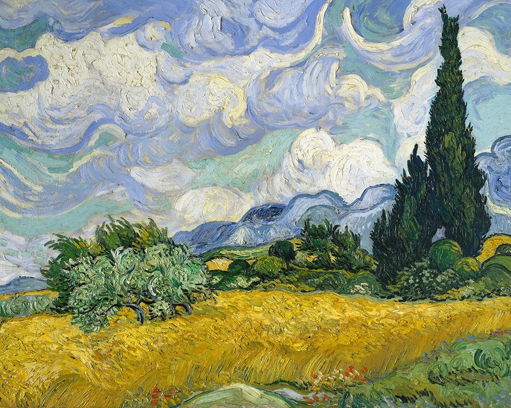 Wheat Field with Cypresses art print by Vincent Van Gogh for $57.95 CAD