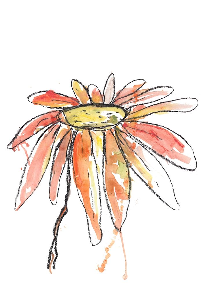 Orange Modern Botanical art print by Jan Weiss for $57.95 CAD