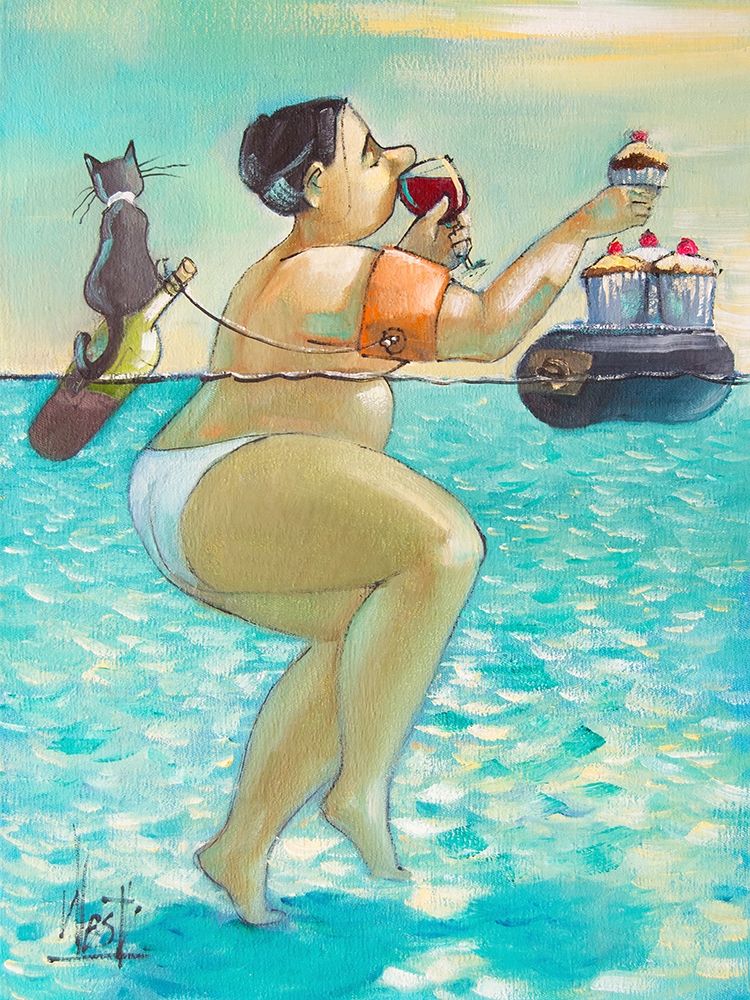 Cupcakes and Wine art print by Ronald West for $57.95 CAD