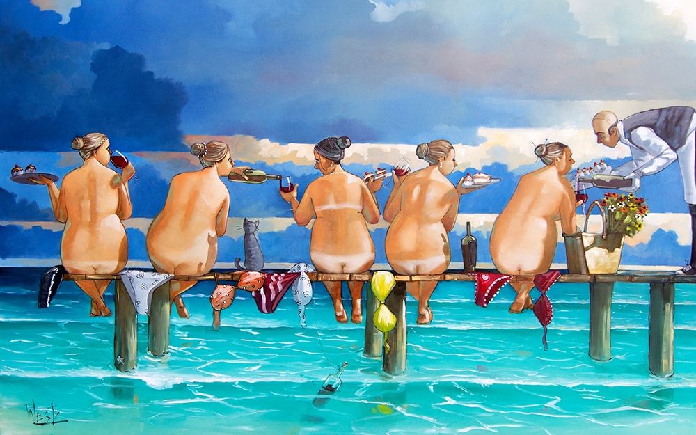 Wine On The Jetty art print by Ronald West for $57.95 CAD