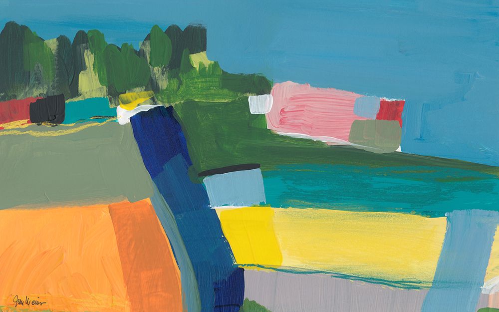 Small Town On a Hill No. 2 art print by Jan Weiss for $57.95 CAD