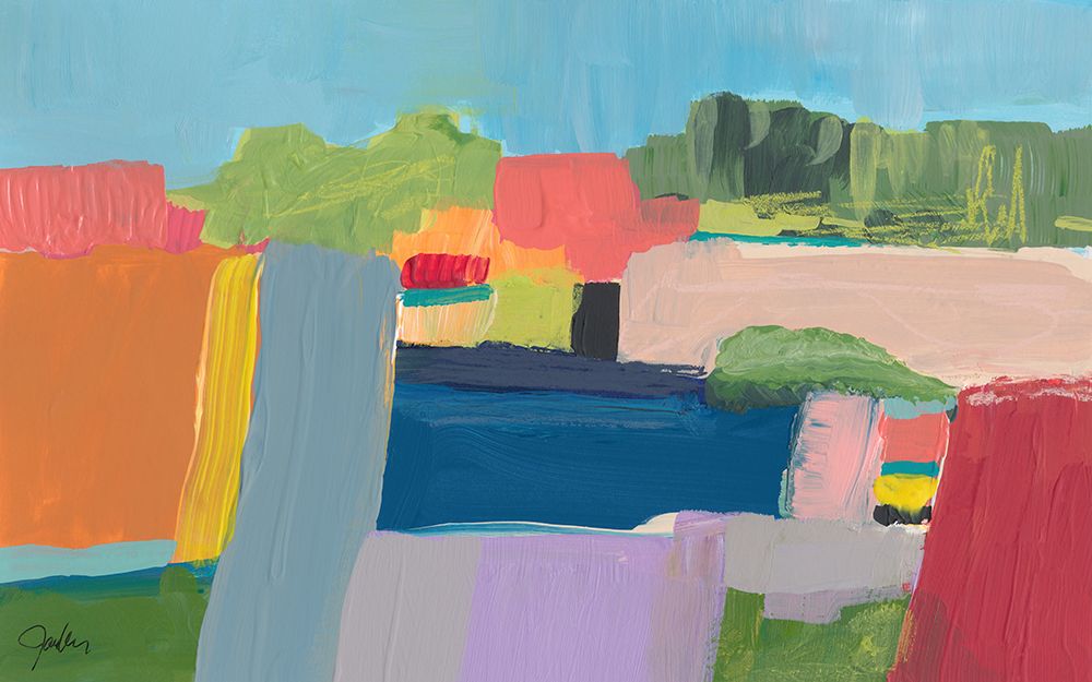 Small Town On a Hill No. 3 art print by Jan Weiss for $57.95 CAD
