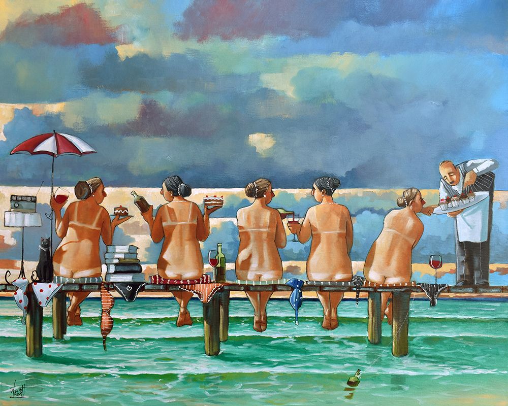 Friends On The Jetty art print by Ronald West for $57.95 CAD