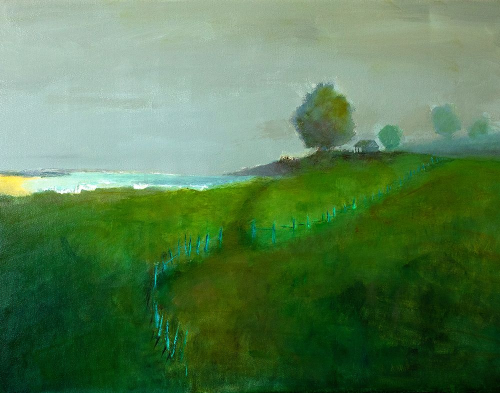 Blue Fence art print by Jan L. Waldron for $57.95 CAD