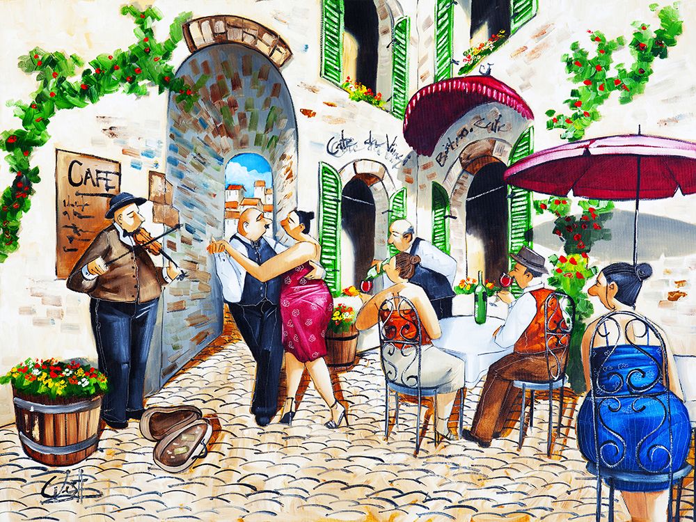 Corner Cafe at Cafe da Vinci art print by Ronald West for $57.95 CAD
