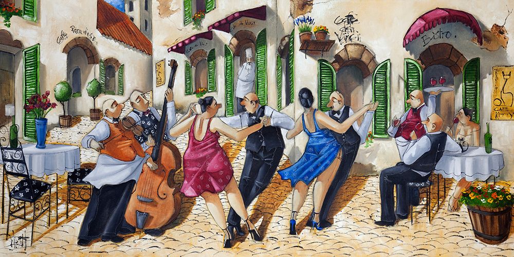 Dancing at Cafe da Vinci art print by Ronald West for $57.95 CAD