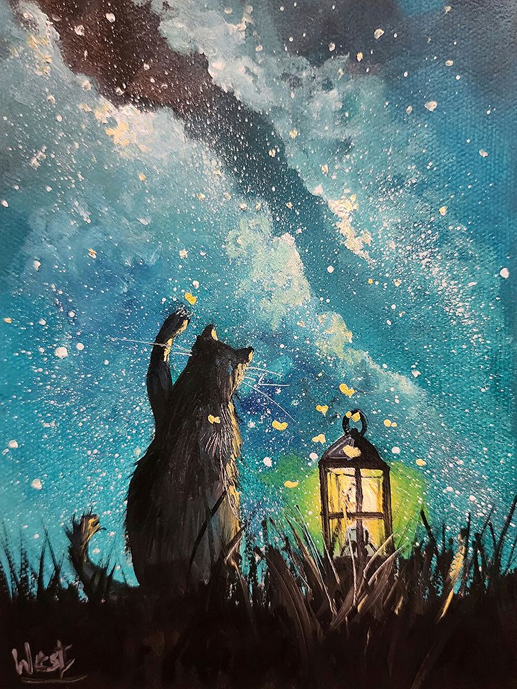 Watching Felis 4 art print by Ronald West for $57.95 CAD