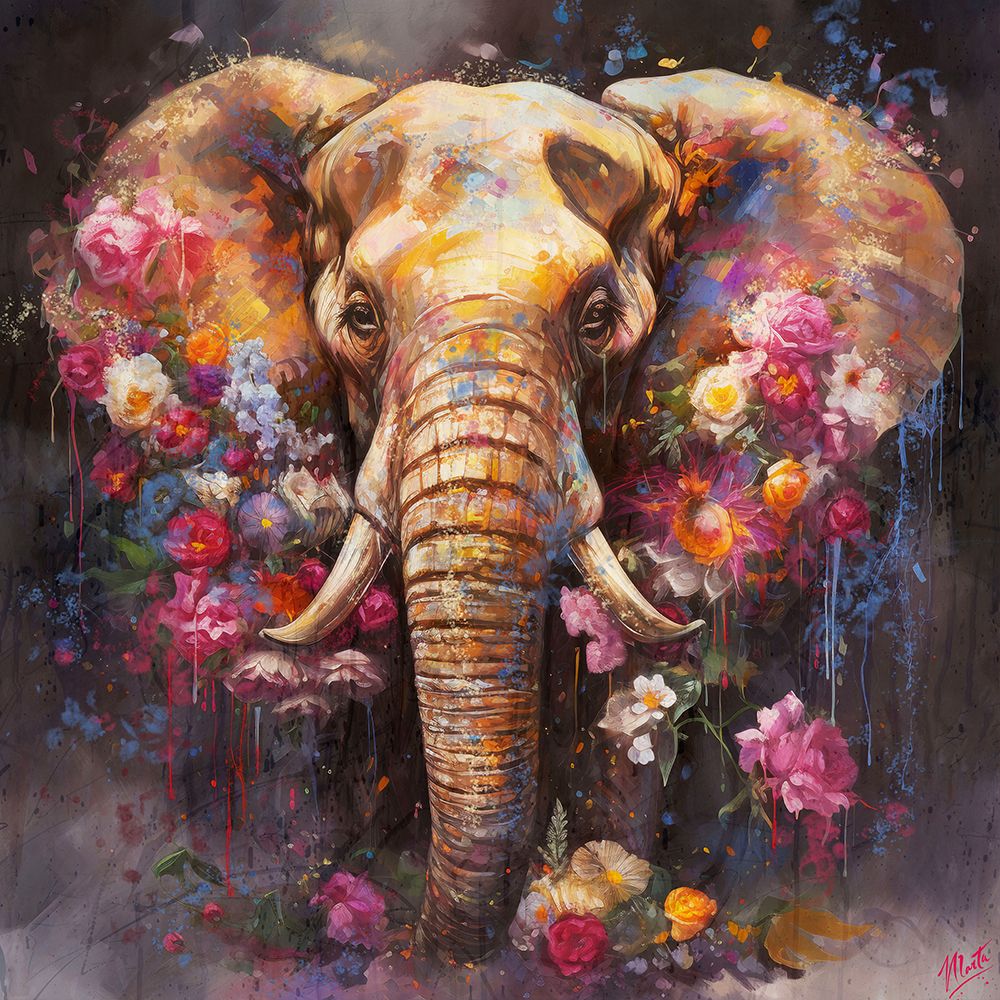 Colorful Elephant No. 1 art print by Marta Wiley for $57.95 CAD