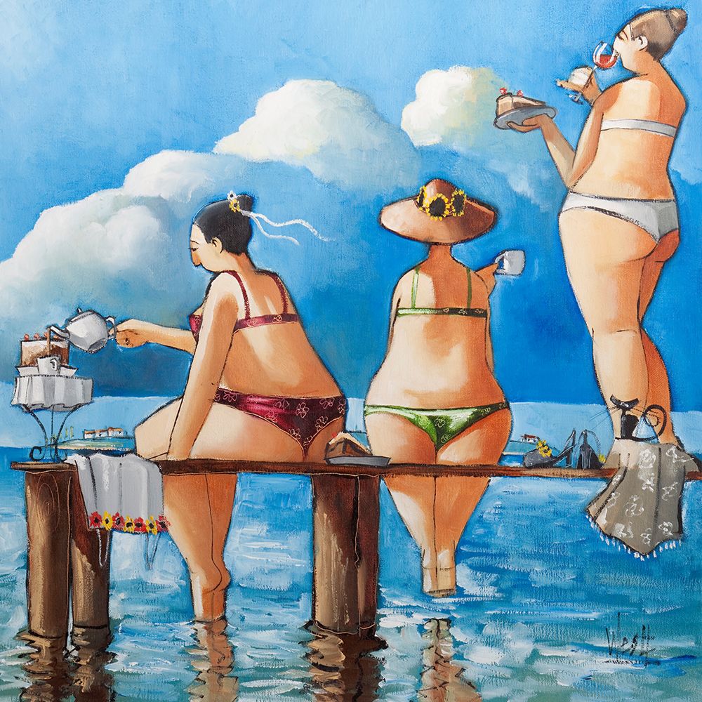 Tea Break on the Jetty art print by Ronald West for $57.95 CAD