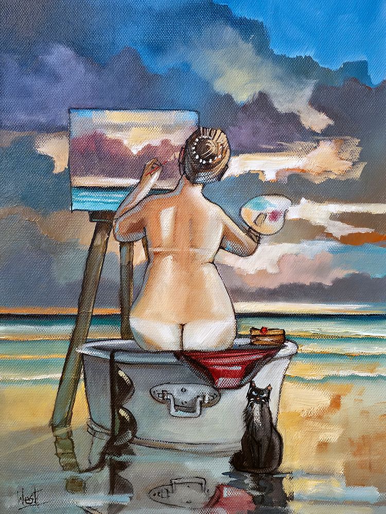 Painting Up A Storm art print by Ronald West for $57.95 CAD