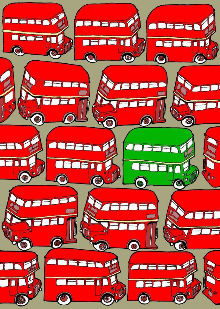 Odd Ones - Green Double Decker art print by Duncan Wilson for $57.95 CAD