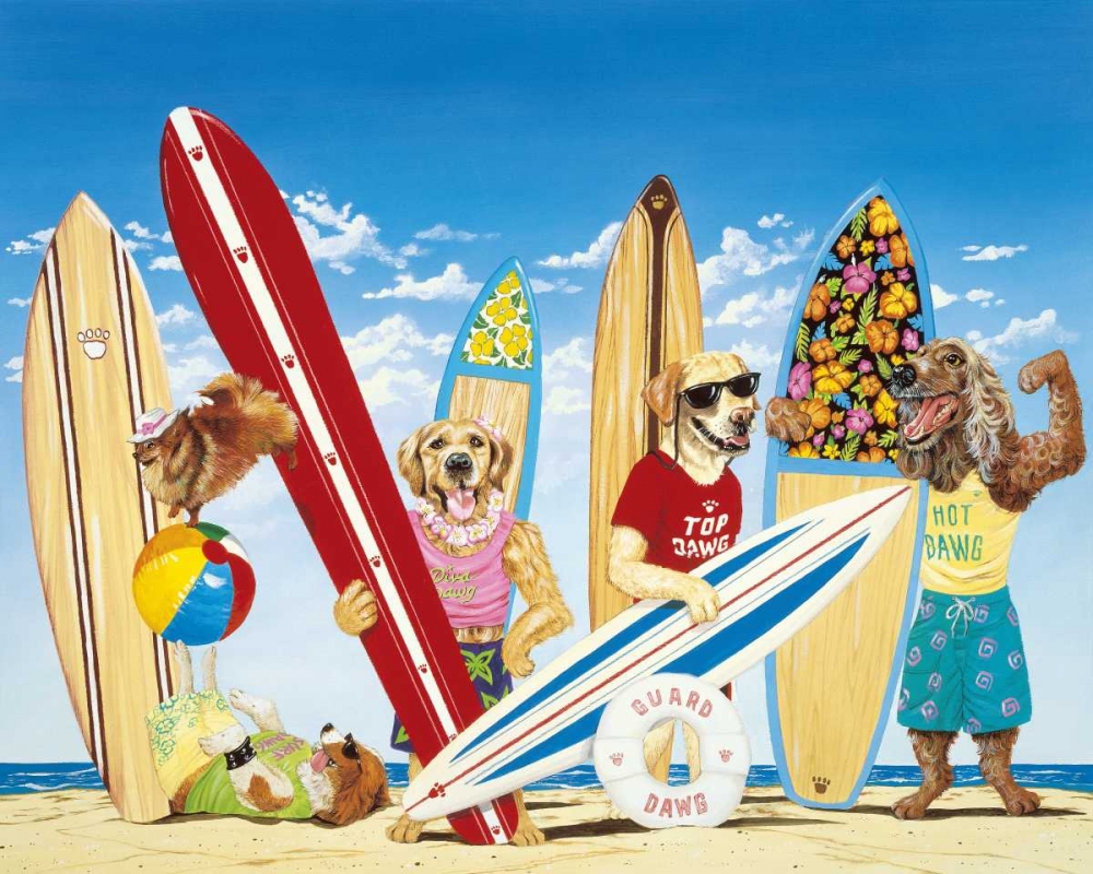 K-9 Surf Club art print by Scott Westmoreland for $57.95 CAD