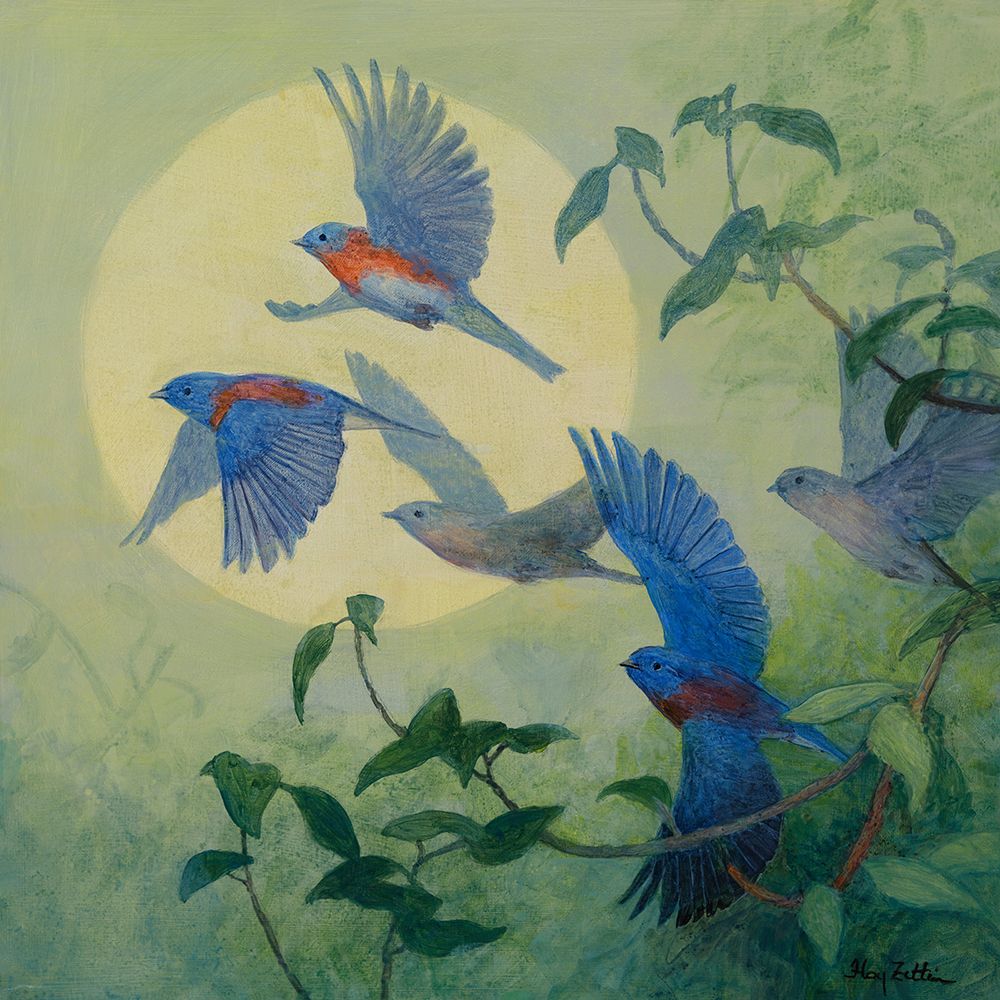 Bluebird Flock art print by Floy Zittin for $57.95 CAD