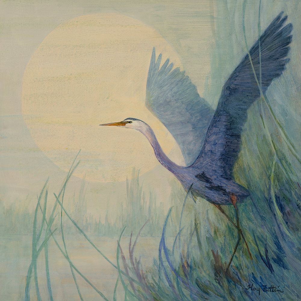 Heron Lifting Off art print by Floy Zittin for $57.95 CAD