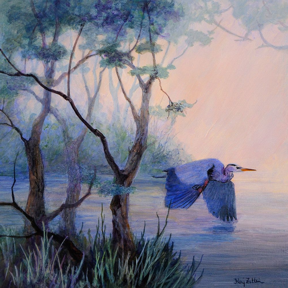 Heron and Trees art print by Floy Zittin for $57.95 CAD