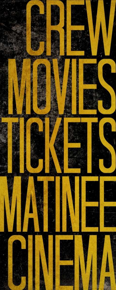 Cinema Type II art print by SD Graphics Studio for $57.95 CAD