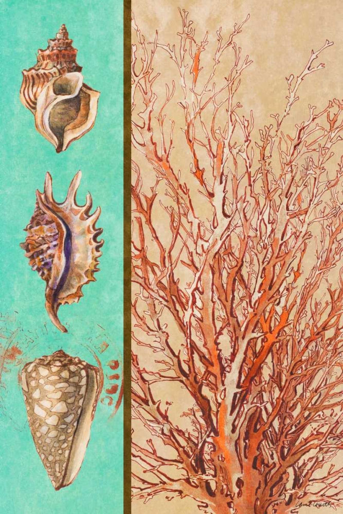 Coral and Sea Shells I art print by Lanie Loreth for $57.95 CAD