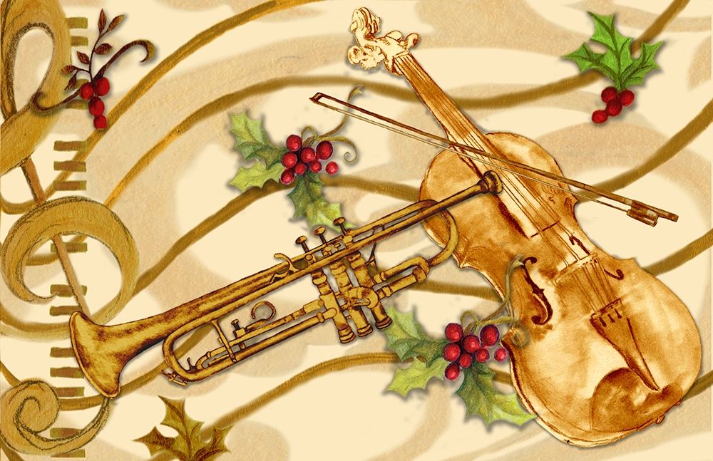Christmas Music I art print by Janice Gaynor for $57.95 CAD