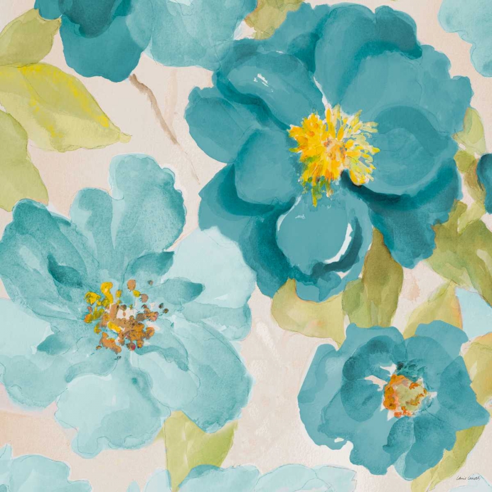 Teal Floral Delicate I art print by Lanie Loreth for $57.95 CAD