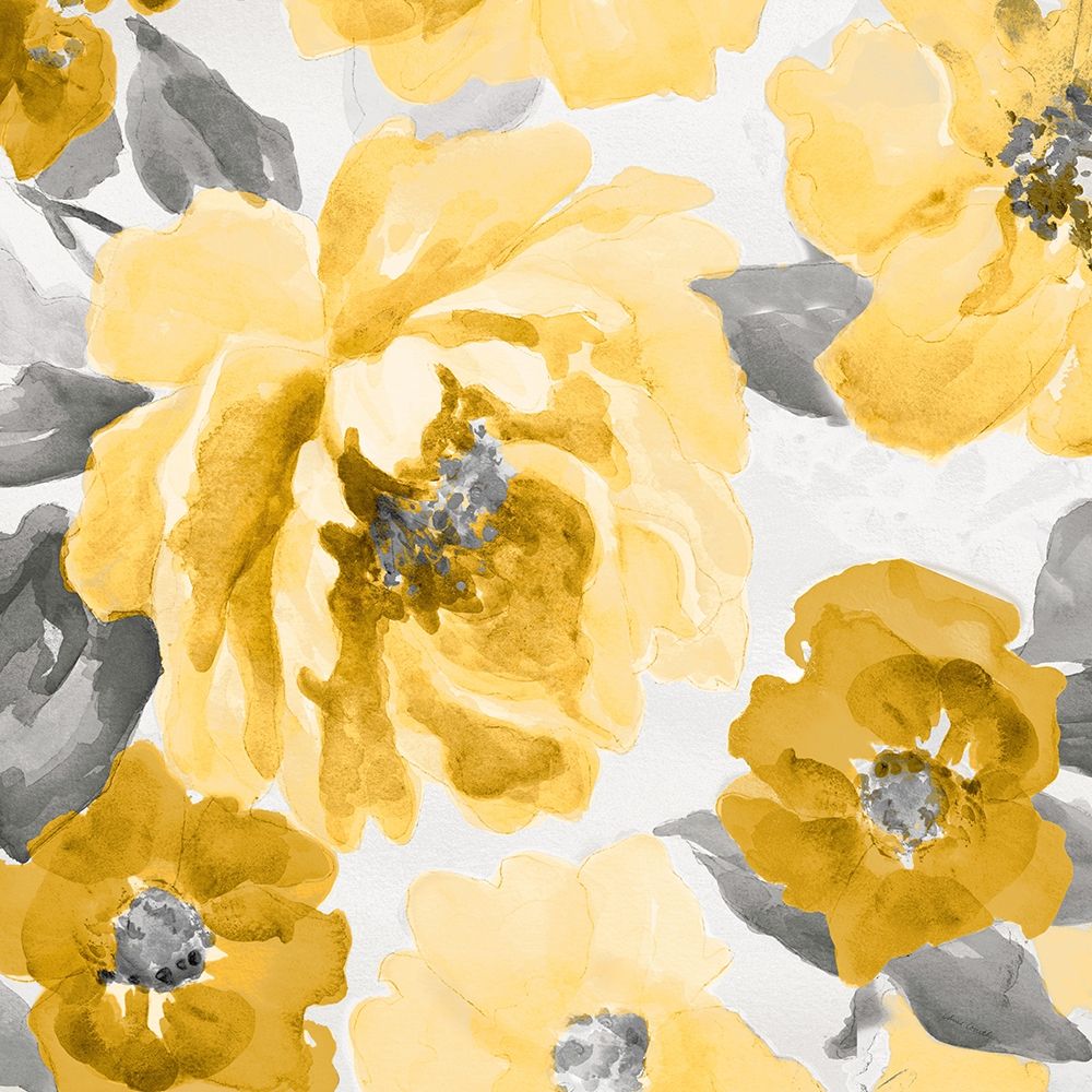 Yellow and Gray Floral Delicate II art print by Lanie Loreth for $57.95 CAD