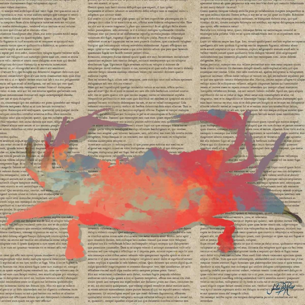 Sea Creatures on Newsprint I art print by Julie DeRice for $57.95 CAD