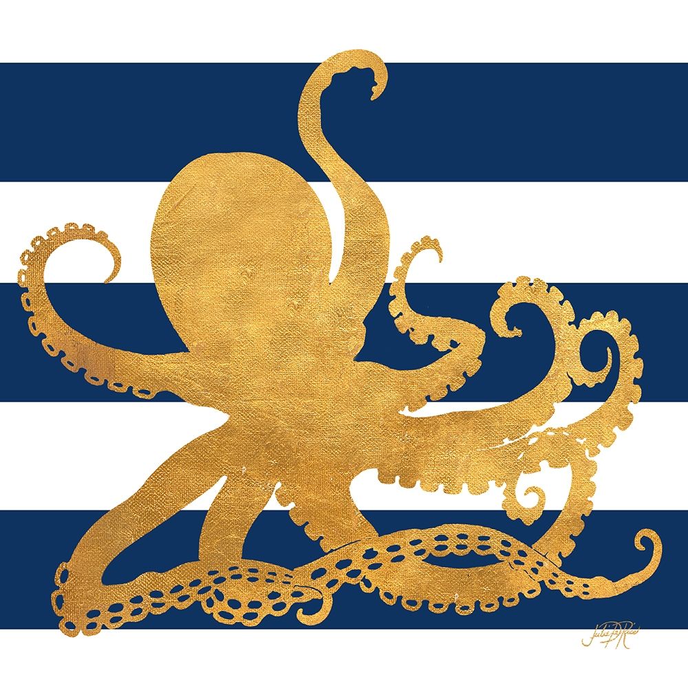 Sea Creatures on Stripes IV art print by Julie DeRice for $57.95 CAD