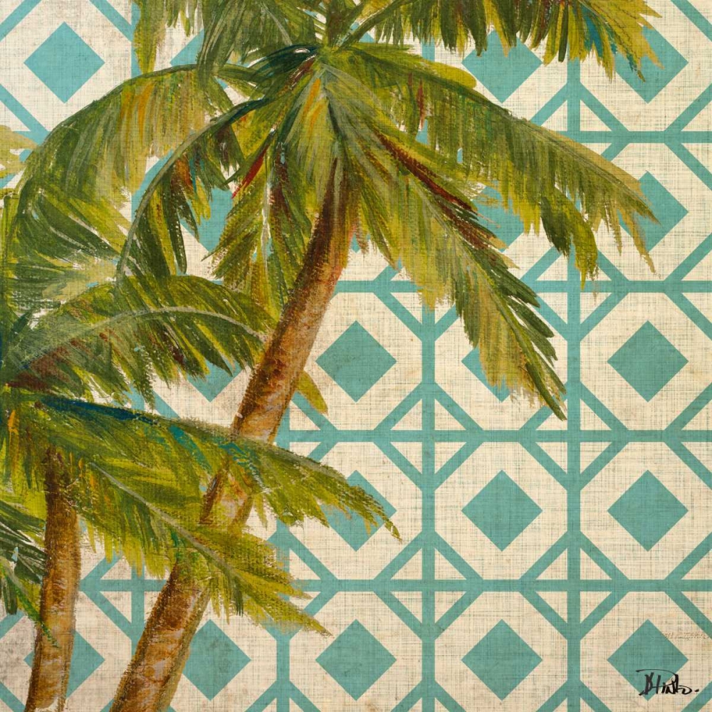 Beach Palm Turquoise Pattern I art print by Patricia Pinto for $57.95 CAD