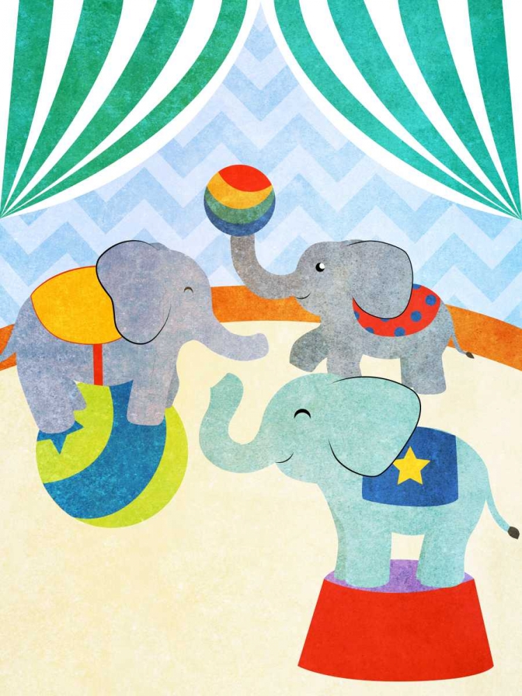 Elephants and Seals Center Stage I art print by SD Graphics Studio for $57.95 CAD