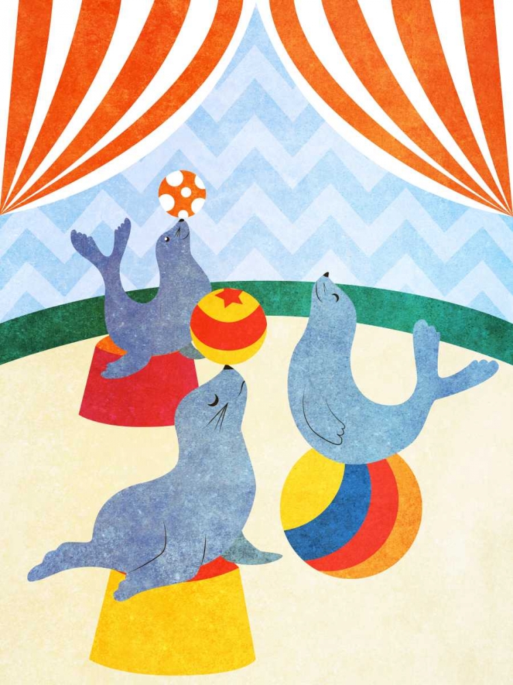Elephants and Seals Center Stage II art print by SD Graphics Studio for $57.95 CAD