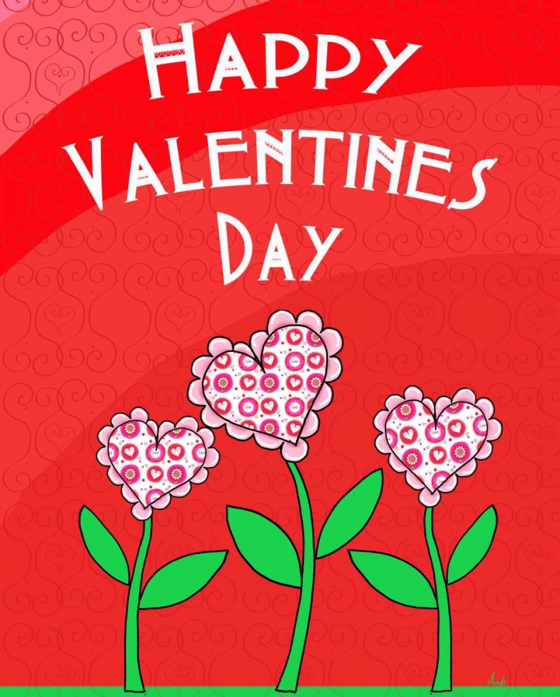 Happy Valentines Day Flowers art print by Andi Metz for $57.95 CAD