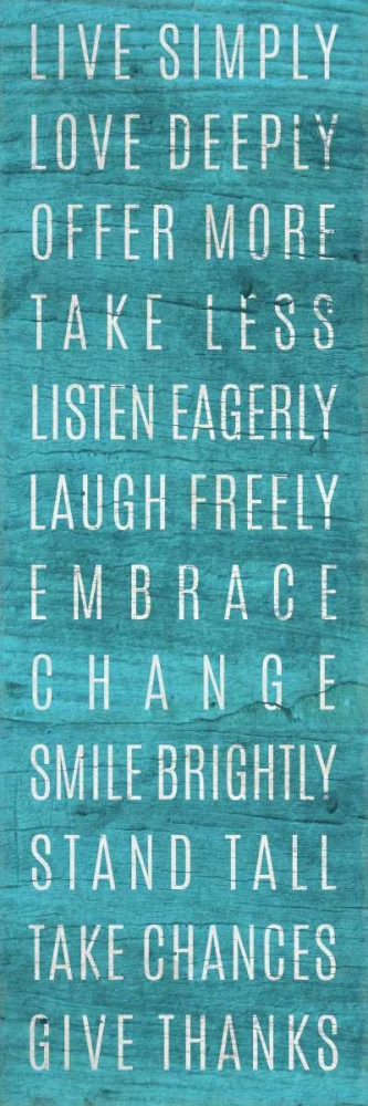 Live Simply Teal art print by SD Graphics Studio for $57.95 CAD