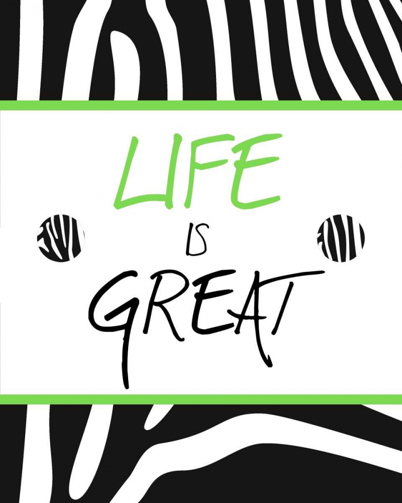 Green Zebra Sayings II art print by SD Graphics Studio for $57.95 CAD