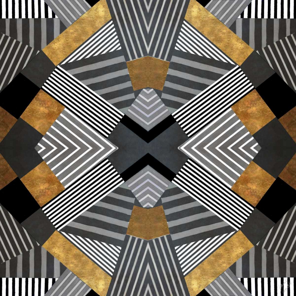 Geo Stripes in Gold and Black I art print by Lanie Loreth for $57.95 CAD