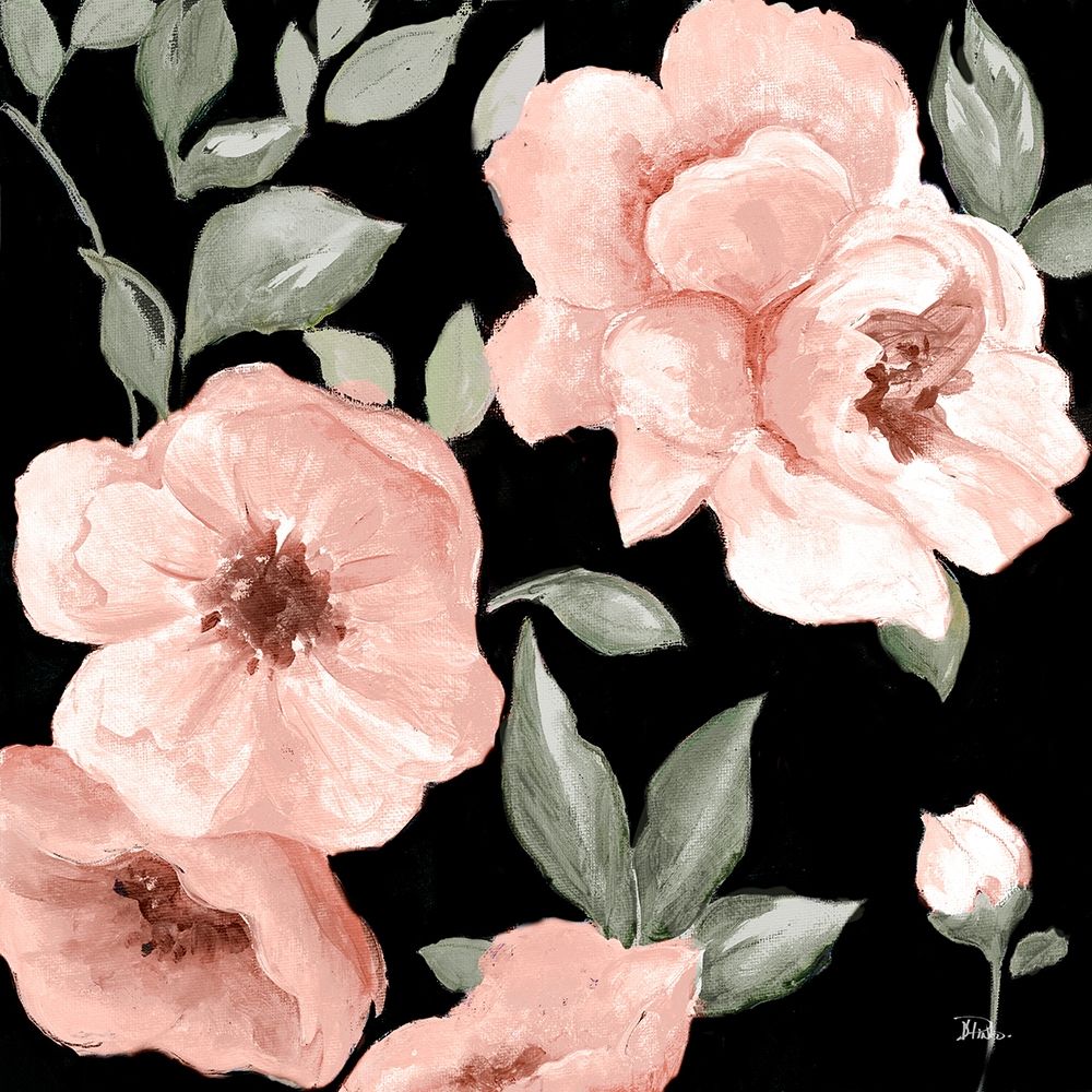 Dusty Rose on Black I art print by Patricia Pinto for $57.95 CAD
