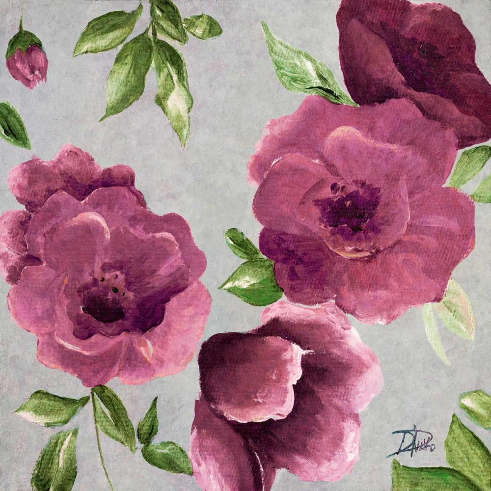 Gray and Plum Florals II art print by Patricia Pinto for $57.95 CAD